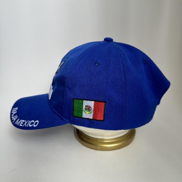 Baja Mexico Ensenada Baseball Hat Embroidery Whale & Flag Adjustable Strap Cap - Picture 5 of 10
